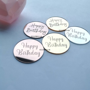 Mini Adorno de Pastel de Acrílico con Diseño de <span class=keywords><strong>Disco</strong></span> Espejado para Decoración de Fiestas, para Ocasiones de Bebés, Día de San Valentín - Product Image 5