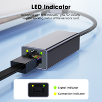 Carte réseau Gigabit RJ45 USB 3.0 à 1000Mbps Adaptateur Ethernet 100Mbps pour ordinateur de bureau et portable et ordinateur portable et autres appareils