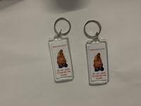 Llavero de acrílico transparente personalizado con diseño de dibujos animados, carcasa hueca, serigrafía, hecho de plástico, venta al por mayor, barato