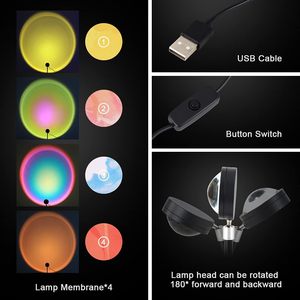 New High Quality Modern Black Sunset <b>Projector</b> Lamp LED 180 Degree Rotation Projection <b>Light</b> for Home Decoration - Product Image 3