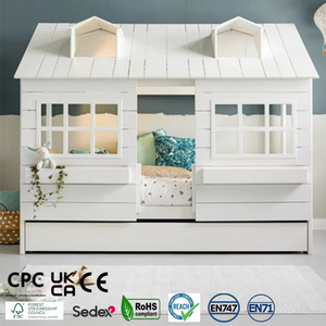 Camera dei bambini mobili in legno massello di protezione ambientale letto per bambini con ripostiglio ragazze letto principessa - Product Image 1