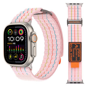2024 Outdoor-Stil Metalls chnalle Nylon armband Für Iwatch <span class=keywords><strong>3</strong></span> 4 9 Leder Nylon Uhren armband Für Iwatch Serie Nylon <span class=keywords><strong>Loop</strong></span> Leder armband - Product Image 6