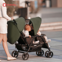 Poussette compacte et légère pour jumeaux, pliable, avec cadre en acier inoxydable et polyester, pour bébés de 0 à 3 ans, capacité de charge de 15 kg, T33