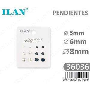 Boucles d'oreilles Ilan, cristaux ronds 5mm 6mm 8mm, assortiment - Product Image 1