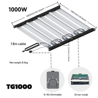 Vente chaude aux États-Unis 2024, lampe de culture LED à spectre complet 1000w 800w 4x6 pieds, efficacité maximale, 8 barres pliables pour plantes médicinales