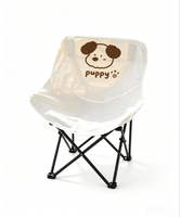 Chaise lune pliable à imprimé chiot - Chaise de camping légère et portable en tissu Oxford, design ergonomique, pliable pour une utilisation en extérieur