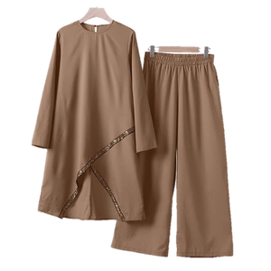 2025 dernières conceptions turc en mousseline <span class=keywords><strong>de</strong></span> soie Robe longue Abaya robe musulmane femmes caftan dubaï <span class=keywords><strong>Islam</strong></span> tissu femmes Abaya Robe pantalon 2 pièces ensemble - Product Image 4