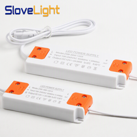 HCZLUX Alimentation à découpage LED ultra-mince pour armoire, 12V/24V DC, 1A/2A/3A/5A, entrée 100-240V, protection IP20