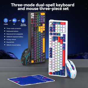 Combo de <span class=keywords><strong>Teclado</strong></span> y Ratón Mecánico Inalámbrico/Con Cable/BT Intercambiable en Caliente, Ratón y <span class=keywords><strong>Teclado</strong></span> Mecánico con Carga Inalámbrica 6D 12800DPI - Product Image 2