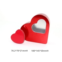 Boîte de rangement pour bijoux en fer blanc personnalisée avec fenêtre en forme de cœur, écologique, jetable, commande personnalisée acceptée, emballage pour bagues