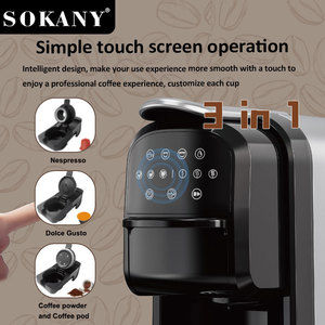 Machine à café électrique 3-en-1 SOKANY SK-04031 en acier inoxydable, combinant expresso et capsules - Product Image 4