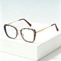Lunettes de vue carrées pour femmes, verres transparents, monture métallique multicolore, style classique, photochromiques