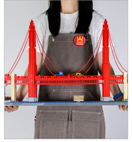 Ensemble de blocs de construction de pont suspendu, système de construction d'ingénierie MOC robuste, briques précises pour exposition ou cadeau
