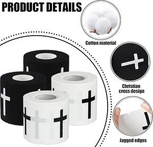 Cinta Deportiva Xingda de Alta Elasticidad/Transpirable, Diseño <span class=keywords><strong>Cruzado</strong></span> Blanco y Negro, <span class=keywords><strong>Vendaje</strong></span> de Emergencia para Atletas - Product Image 2