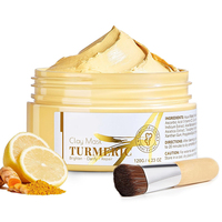 Masque à l'argile au curcuma bio pour le visage, nettoyant en profondeur, réduit les taches brunes, éclaircit la peau, marque privée OEM