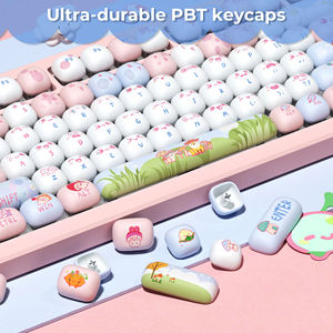 Mushroom Paradise Keycaps ronds mignons profil MOG en PBT par sublimation thermique, 138 touches roses circulaires pour claviers 61/75/87/98/104 - Product Image 5