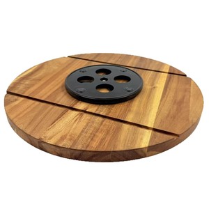 Plateau de service rotatif en bois d'acacia pour présentation de gâteaux, desserts et fruits sur table - Product Image 2