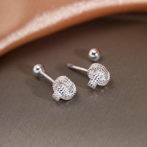 <span class=keywords><strong>Orecchini</strong></span> a Perno Trendy Nodo d'Amore in Argento Puro S999 con Chiusura a Vite Ipoallergenici per Donne con Orecchie Sensibili Regalo di Gioielleria - Product Image 1