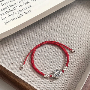925 Sterling Silver Zodiac Horse Red Rope <b>Bracelet</b> Silver <b>Bead</b> Unisex Everyday Wear - Product Image 2