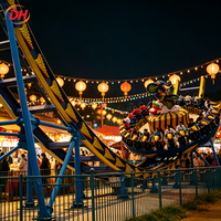Solution personnalisée pour parc d'attractions : Manège Mega Disk'O avec rotation dynamique ascendante et descendante, sensation de jeu immersive, grand projet de zone scénique