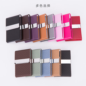 Customize Aluminum <strong>Metal</strong> Name Card Case Box Pu Leather Business Card Holder Case for Men Women <strong>File</strong> <strong>Cabinets</strong> - Product Image 1