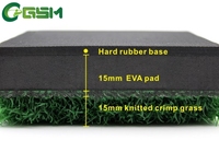 Tapis de golf pour practice de frappe et de driving, base en caoutchouc robuste 5 pieds x 5 pieds, couche de gazon en nylon de 35 mm d'épaisseur