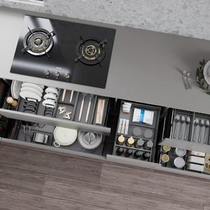 Tiroir de rangement de cuisine dissimulé en alliage d'aluminium, durable, facile à nettoyer, à ouverture interne peu profonde, avec compartiments, de la marque <span class=keywords><strong>Goldmine</strong></span> - Product Image 4