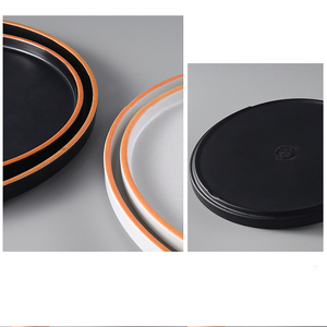 Nouvelle Assiette Ronde en Mélamine Effet <span class=keywords><strong>Marbre</strong></span> Noir pour Restaurant, Vente en Gros, Assiette <span class=keywords><strong>de</strong></span> Service en Mélamine pour Fruits - Product Image 5
