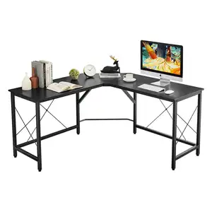 Table de style industriel bureau d'ordinateur et table d'ordinateur table d'angle deux Pc bureau