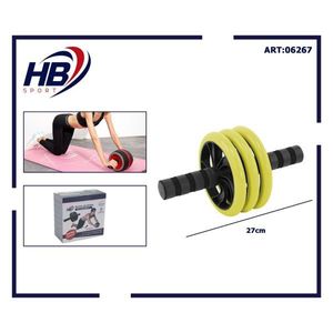 Roue abdominale jaune à trois roues de 16 cm pour les exercices abdominaux - Product Image 3