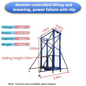 <span class=keywords><strong>Platform</strong></span> Kerja Perancah Lipat Elektrik, Lift Perancah 6m Beban 500 kg, Perancah Pengangkat Elektrik dengan Remote Control - Product Image 1