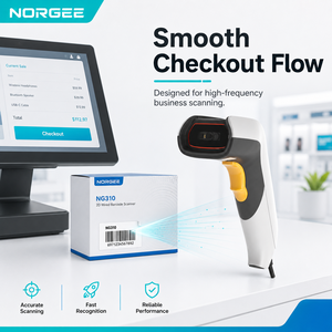 Scanner POS NG310OEM per Lotterie, Scanner Barcode Cablato USB Portatile Robusto con Ampio Campo Visivo, Lettore QR 2D ad Alta Velocità 60fps - Disponibile - Product Image 1