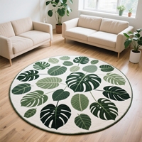 Tapis vert de luxe personnalisés Tapis imprimés décoratifs pour la maison Tapis design Tapis ronds pour le salon et la salle à manger
