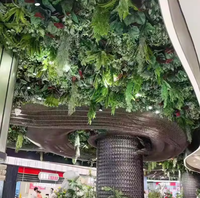 Dekorasi Langit-langit Pernikahan Daun Hijau Buatan Tropis, Dekorasi Latar Belakang Hijau Elegan, Kain Dekorasi Acara, Rangkaian Bunga