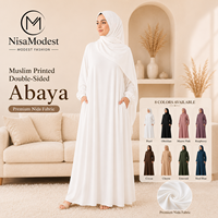 Abaya de Verano Nida con Corte Tipo Paraguas, Vestido Musulmán Islámico de Lujo, Premium, Manga Larga, Corte Holgado, Venta al Por Mayor
