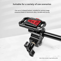 Mini plaque de batterie en V en alliage d'aluminium, pince de rail à double trou de 15 mm, support de caméra multifonctionnel, flexible et léger