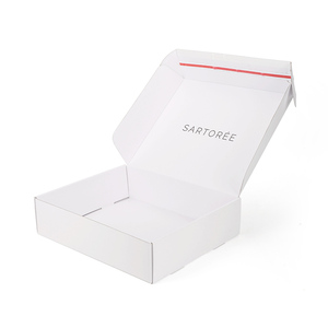 Impresión digital certificada FSC, embalaje de regalo ecológico, marcas de velas cosméticas, caja corrugada blanca con tira fácil de rasgar - Product Image 1