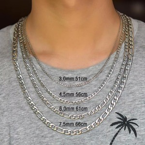 Chaîne Figaro basique en acier inoxydable, collier long pour hommes et femmes, couleur or/argent, collier ras du cou, accessoires de bijoux en métal, cadeau DIY - Product Image 5