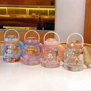 Cute Cartoon Kids Water Bottle <b>Large</b> Capacity With Straw Leak Proof For School And Daily Use - Product Image 2
