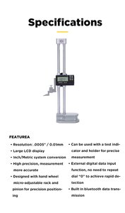Asimeto Heavy Duty Dual Column Height <b>Gauge</b> 0-600mm Stable for Daily Use in Machine Shop Accurate - Product Image 6