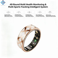 Anneau intelligent de santé R10M avec moniteur de fréquence cardiaque, suivi du sommeil, IP68, autonomie de 7 à 10 jours, or rose, design personnalisé pour le bien-être et les soins aux personnes âgées