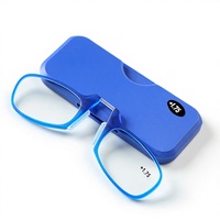 Lunettes de presbytie portables à clipser, verres transparents anti-lumière bleue, clips élégants pour pont nasal, unisexe, pour visages ovales
