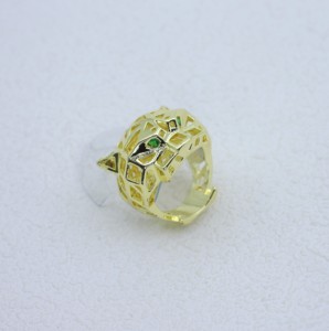 Conjunto de Joyería Fina Chapada en Oro de 14K de la Colección <span class=keywords><strong>Dubai</strong></span>, Cabeza de Leopardo en Malla 3D con Circonita - Product Image 6