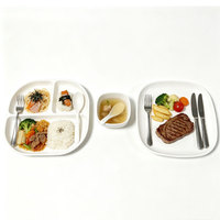 Assiette de service HCMA 10 pouces en mélamine de qualité alimentaire, durable, à trois compartiments, motif uni, design classique, écologique, idéale pour offrir