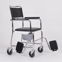 KSMED commode En Fauteuil Roulant chaise avec roues KSM-CC transfert chaise avec de toilette commode fauteuil roulant avec accoudoir