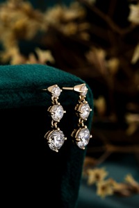 Jewelry Round Lab Grown Diamond <b>Dangle</b> <b>Earrings</b> 10K Gold Waterproof <b>Earrings</b> for Women Party Wedding - Product Image 5