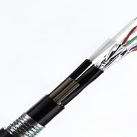 Câble de communication blindé hybride à fibre optique CAT6A U FTP 23AWG 4 paires monomode G657A1 avec gaine en acier corrugué