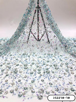 Tissu de dentelle indienne de haute qualité Aso Ebi paillettes tissu de dentelle perles Ace tissu de broderie