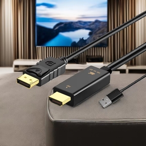 Mạ vàng HDTV để dp Adapter cáp 4K 60Hz HDTV Video chuyển đổi âm thanh cho máy tính và máy chiếu Nam đến Nam PVC Áo khoác - Product Image 4