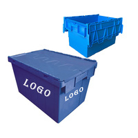 WT pièce de rechange robuste grand imbriqué Durable fourre-tout stockage de caisse alimentaire empilable en plastique chiffre d'affaires boîtes de déménagement couvercle